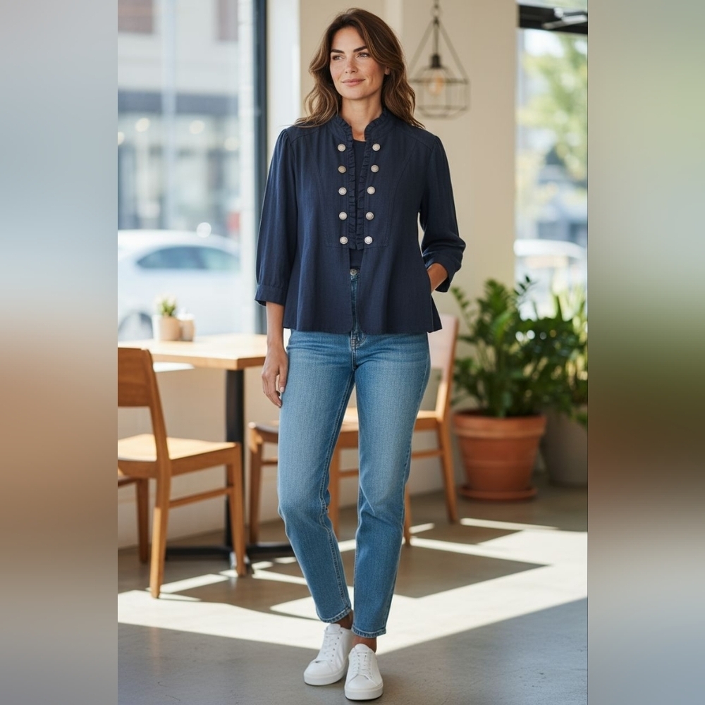 Maurice's Classic Blue Women's Military Look Jacket/Blazer